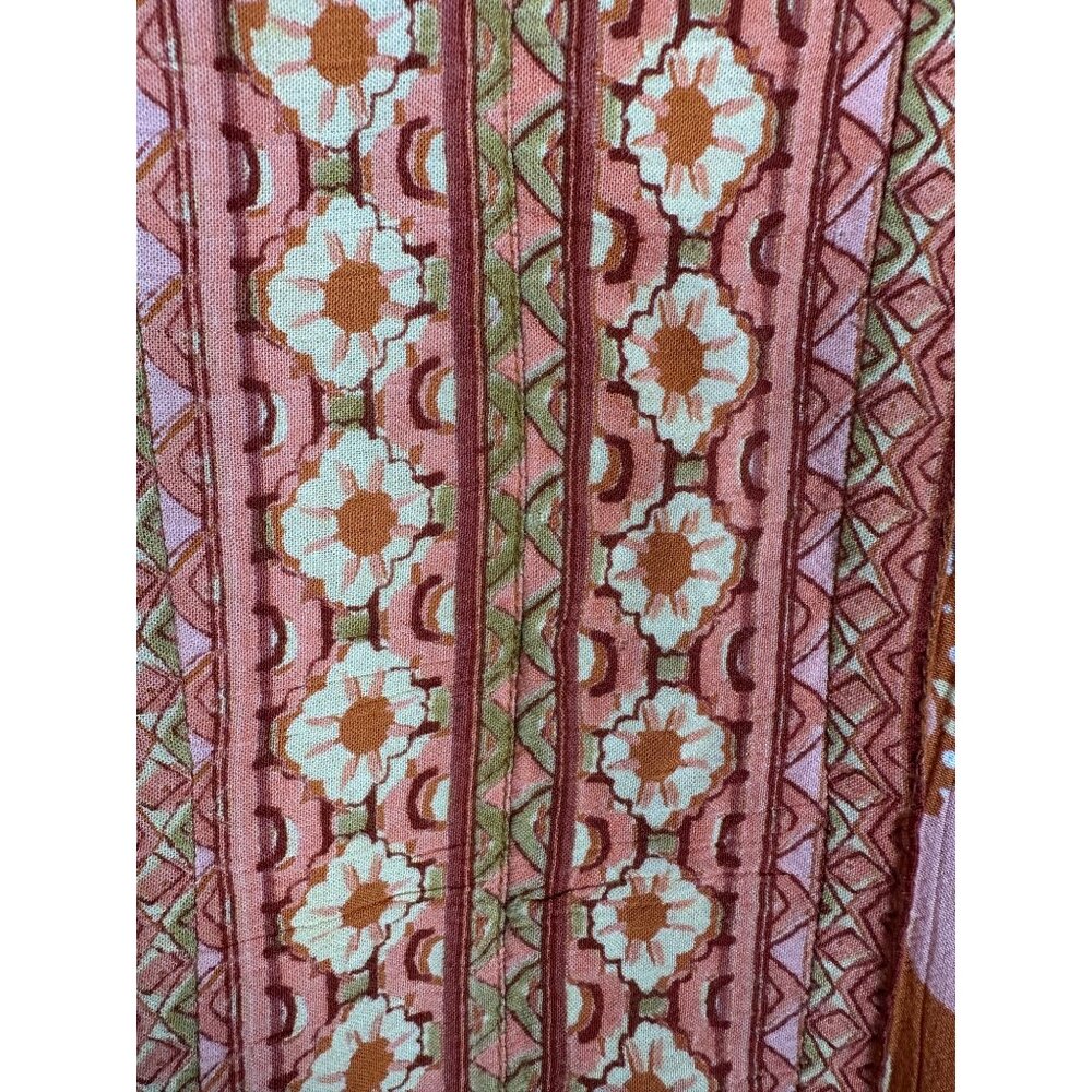 Lola P Dress Medium Floral Asymmetrical Handkerchief Hem Boho Y2K Fairy Tropical - Picture 12 of 15